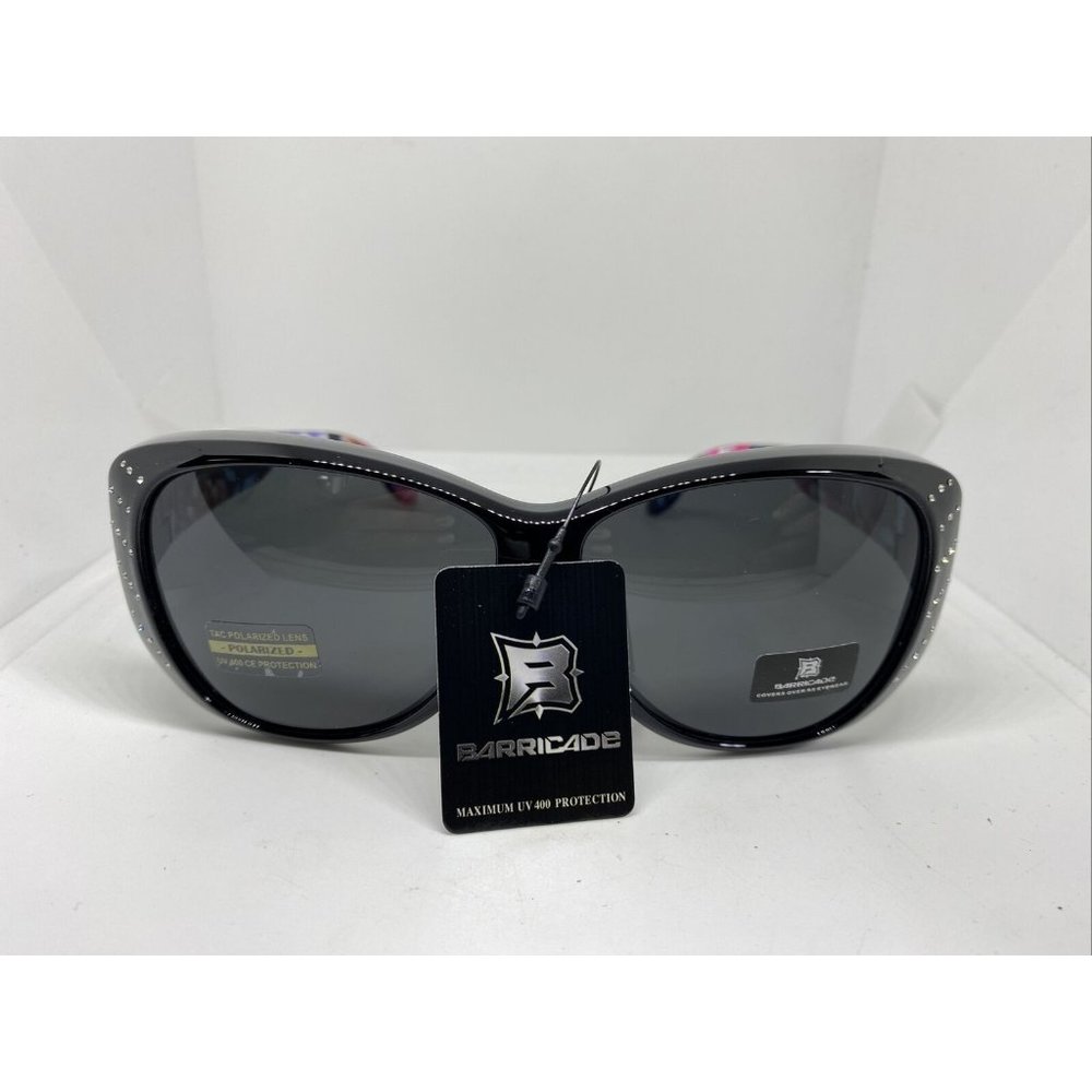 Barricade Cover Over Sunwear Polarized Lens Fits Over Most Glasses Black/Floral
